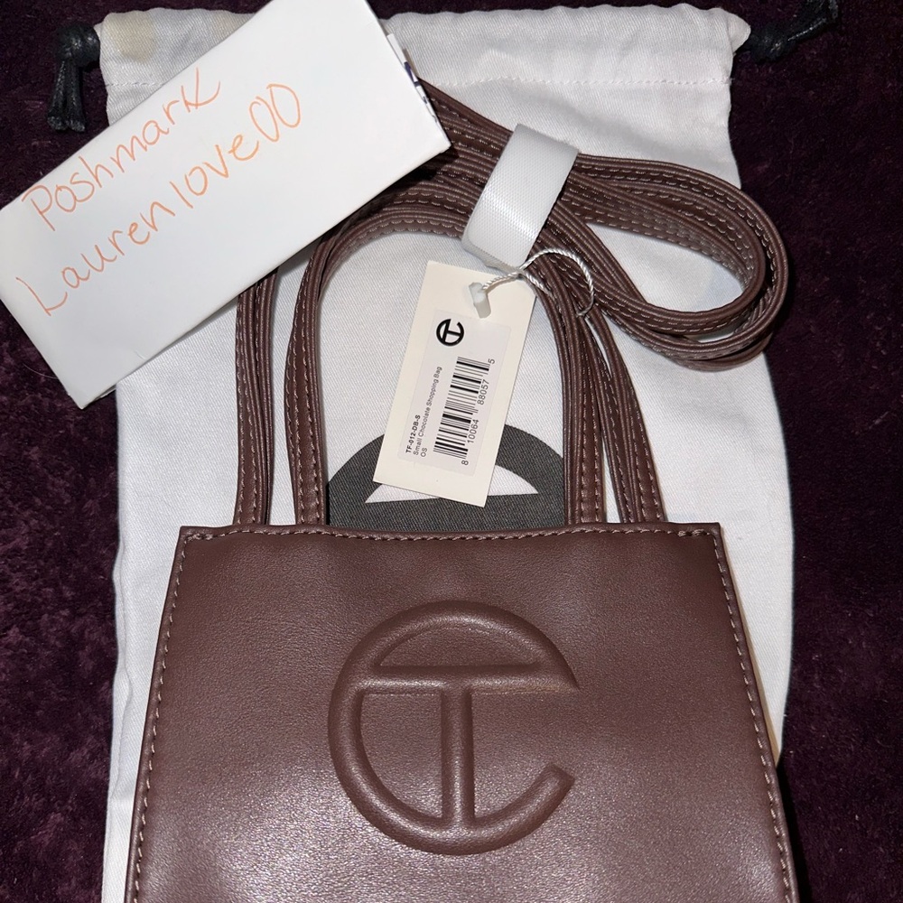 Chocolate Telfar small shopping bag